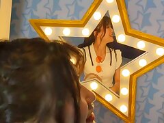 546ERGV-054 Oily Beauty Aki Rides Hard Cock Amidst Ravening Asian Men's Lustful Hunger