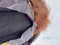 KFC-286 Sizzling Japanese Chick Pleasing Herself Wildly Inside The Car