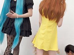 KFC_girl_in_suspender_skirt Geeky Glasses Japanese Babe's Sensual Thrashing Delight